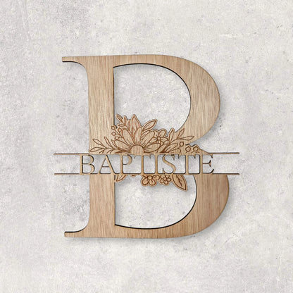 Monogramme avec prenom personnalisee en bois