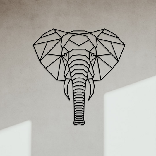Sagesse de la Nature, Tête d'Éléphant en Décoration Murale