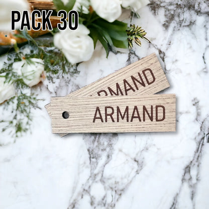 Gepersonaliseerde houten labels | Set van 30