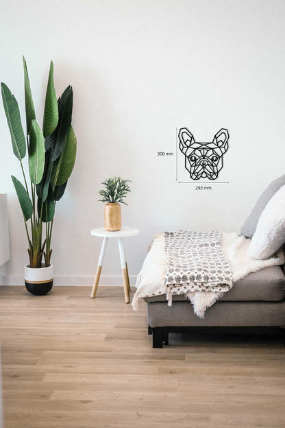 Tête de Bulldog Français - Art Mural Géométrique Canin